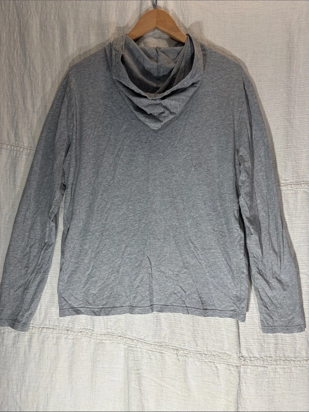 Polo by Ralph Lauren Heather Gray Hooded Long Sleeve Tee 100% Cotton - Picture 5 of 9